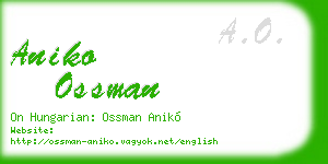 aniko ossman business card